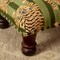 Embroidered Multicolor Foot Stool-Accent Stool - 16 X 16 X 10"